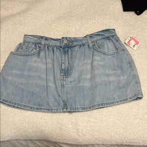 Free People Denim Blue Mini Skirt